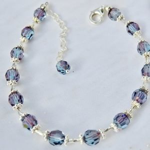 Pink-Blue Blend of Swarovski Crystals and S.S.